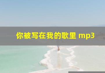 你被写在我的歌里 mp3